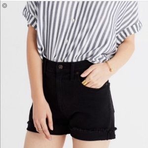 Madewell black high-rise denim shorts size 27